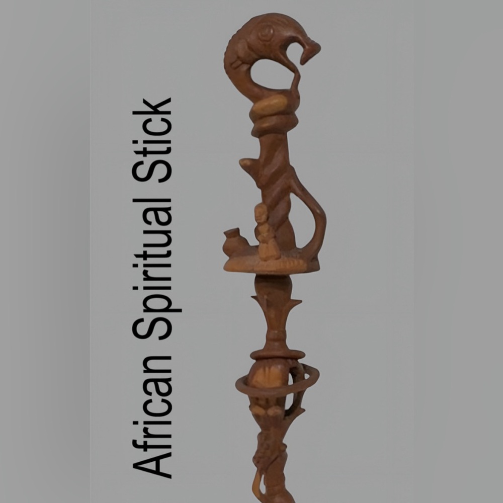 Nyami Nyami African Spiritual Stick Intricately Carved Occult Witchcraft
